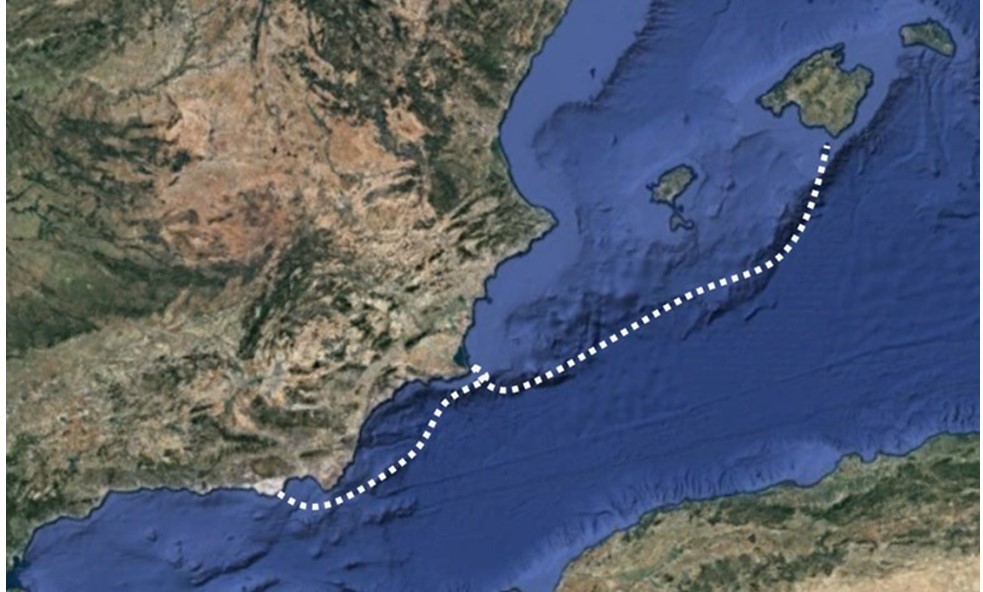 Route from Almería to Majorca