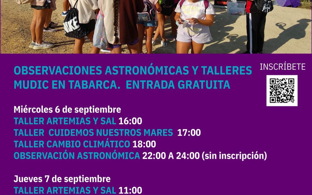 Observaciones Astronómicas y Talleres en Tabarca (Jueves 7 de septiembre)